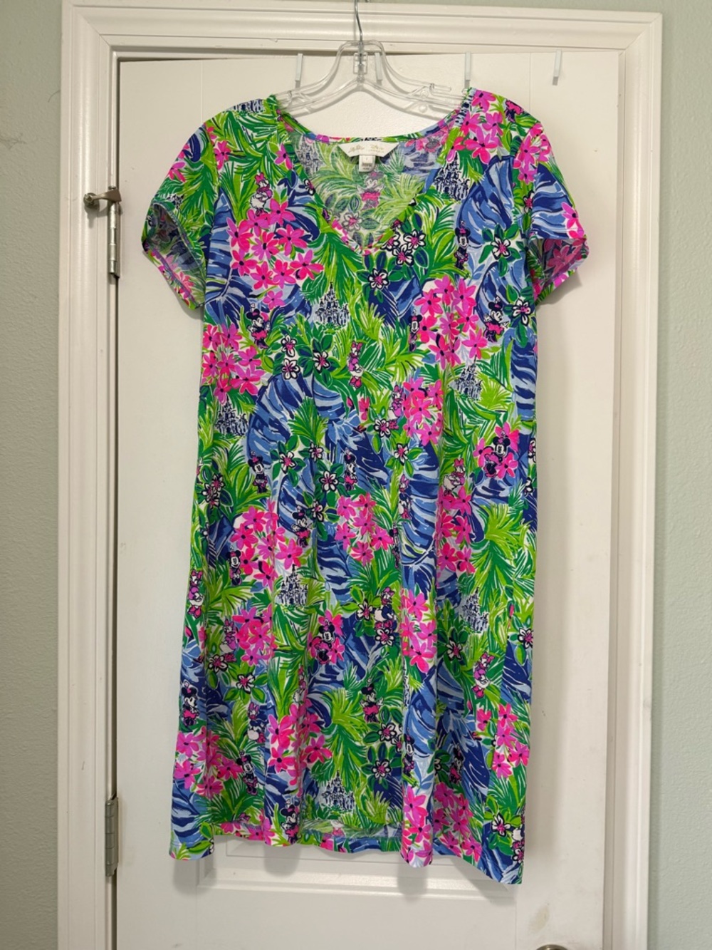 Lilly Pulitzer Tropical Floral V-Neck Midi Dress - Pink, Green, Blue